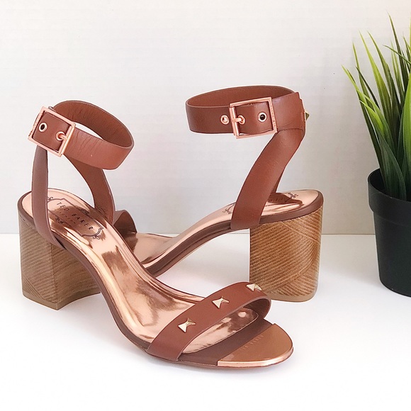 Ted Baker Shoes - TED BAKER Biah Block Heel Leather Ankle Sandal New